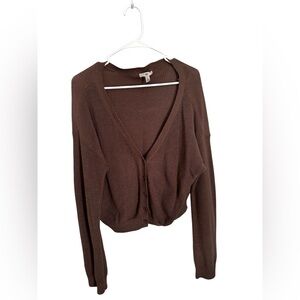 BP- Nordstrom| Brown Cropped Button Cardigan